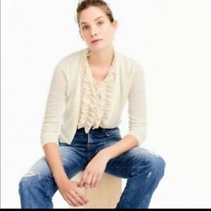 J.crew sweater with fluffy ruffled sleeves nwt